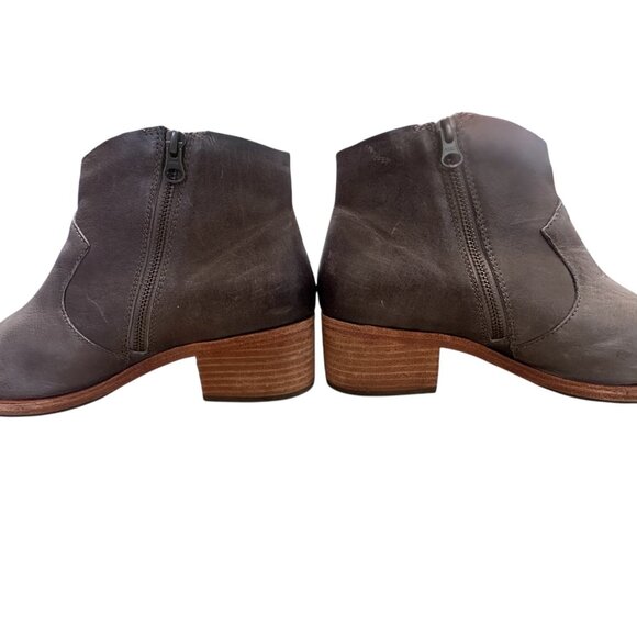 Kork Ease Casper Western Ankle Boots Womens 9 Brown Leather Bohemian Cowgirl Zip - Picture 10 of 14